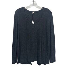 Lanston Long Sleeve Sweater Open Back Womens Large Gray